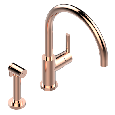 THG Paris Les Ondes Single Hole Mixer with Swivel and Side Spray by THG Paris