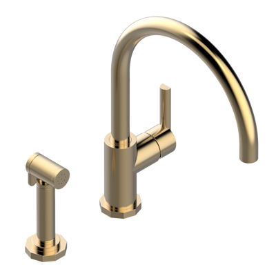 THG Paris Les Ondes Single Hole Mixer with Swivel and Side Spray by THG Paris
