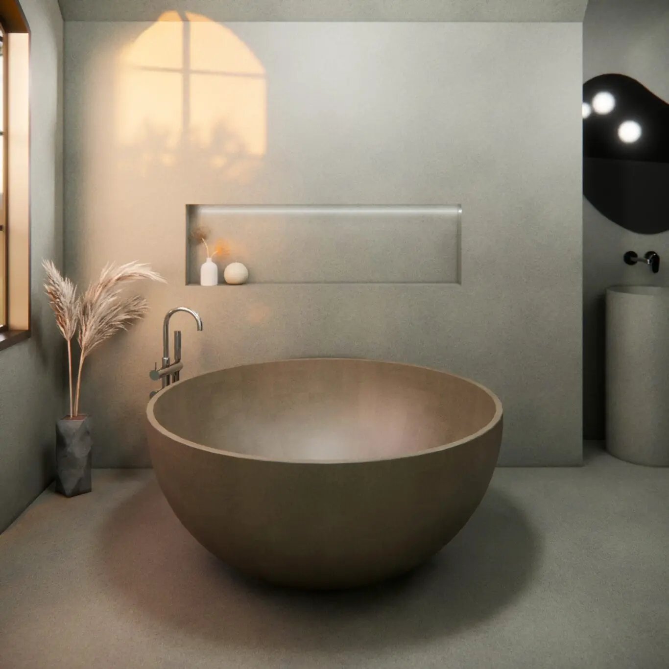 Balux Kopa 55 Concrete Freestanding Bathtub by Balux