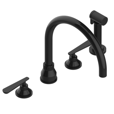 THG Paris Dean Three Hole Kitchen Faucet with Side Spray by THG Paris