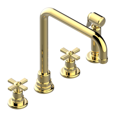 THG Paris Saint-Germain Three Hole Kitchen Faucet with Side Spray by THG Paris