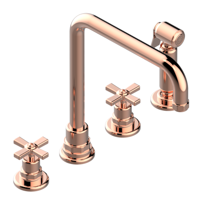 THG Paris Saint-Germain Three Hole Kitchen Faucet with Side Spray by THG Paris