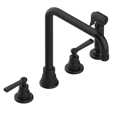 THG Paris Saint-Germain with Lever Handles Three Hole Kitchen Faucet with Side Spray by THG Paris