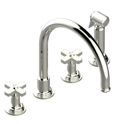 THG Paris West Coast Metal Three Hole Kitchen Faucet with Side Spray by THG Paris
