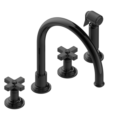 THG Paris West Coast Metal Three Hole Kitchen Faucet with Side Spray by THG Paris