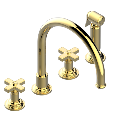 THG Paris West Coast Metal Three Hole Kitchen Faucet with Side Spray by THG Paris