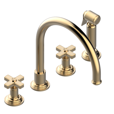 THG Paris West Coast Metal Three Hole Kitchen Faucet with Side Spray by THG Paris