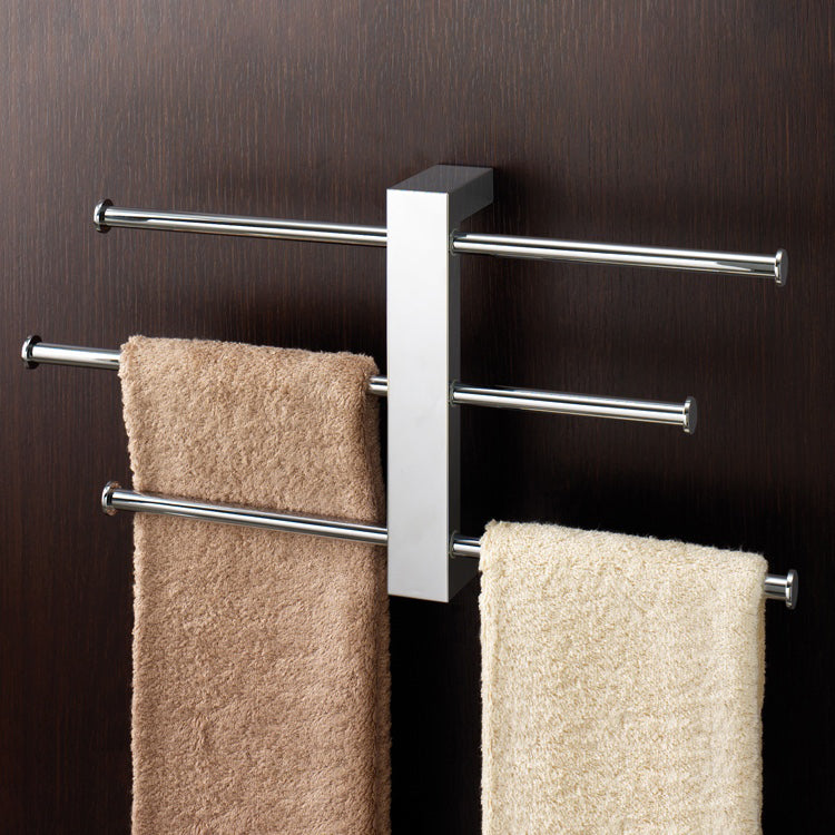 polished chrome towel rack