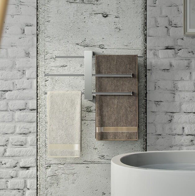 polished chrome towel rack