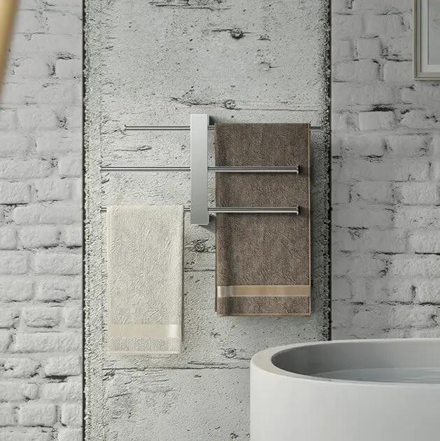polished chrome towel rack