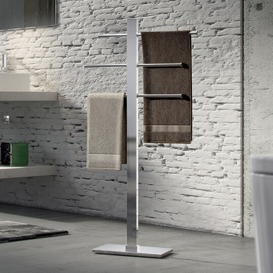 polished chrome towel stand