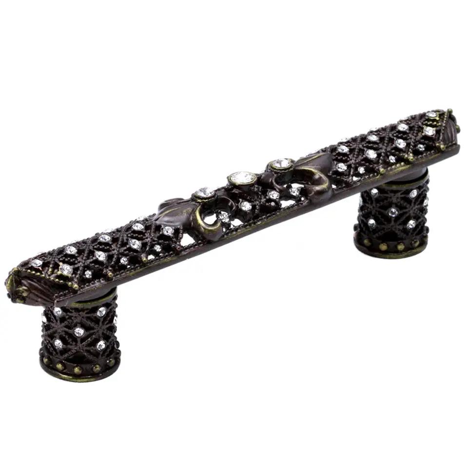 Carpe Diem Versailles Small Pull Fleur De Lys - Decorated with Swarovski Crystals by Carpe Diem