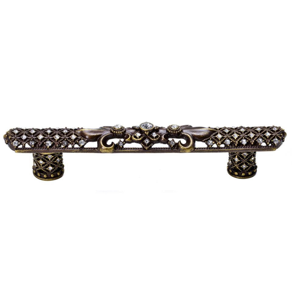 Carpe Diem Versailles Large Pull Fleur De Lys - Decorated with Swarovski Crystals