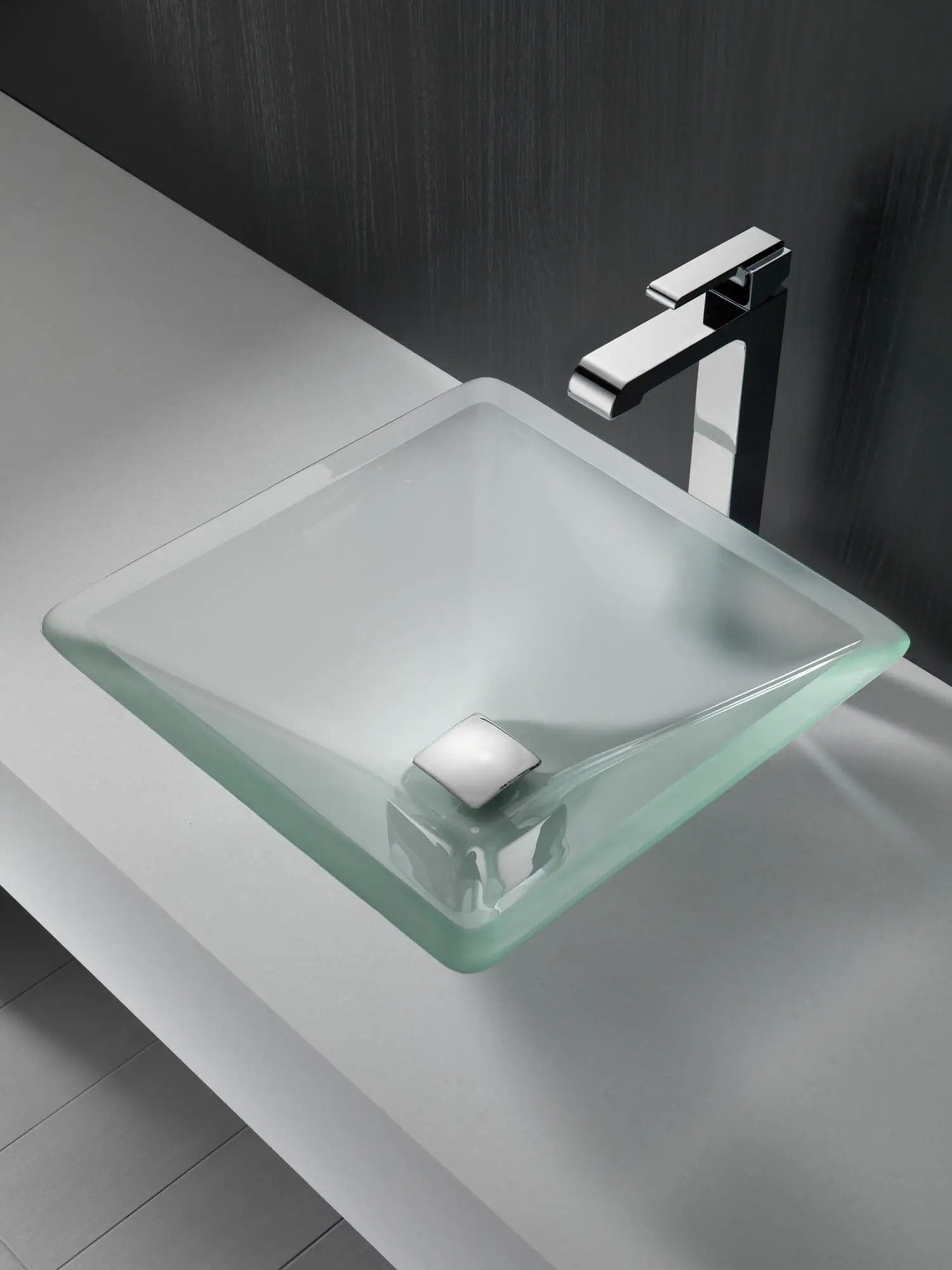 chrome bathroom faucet
