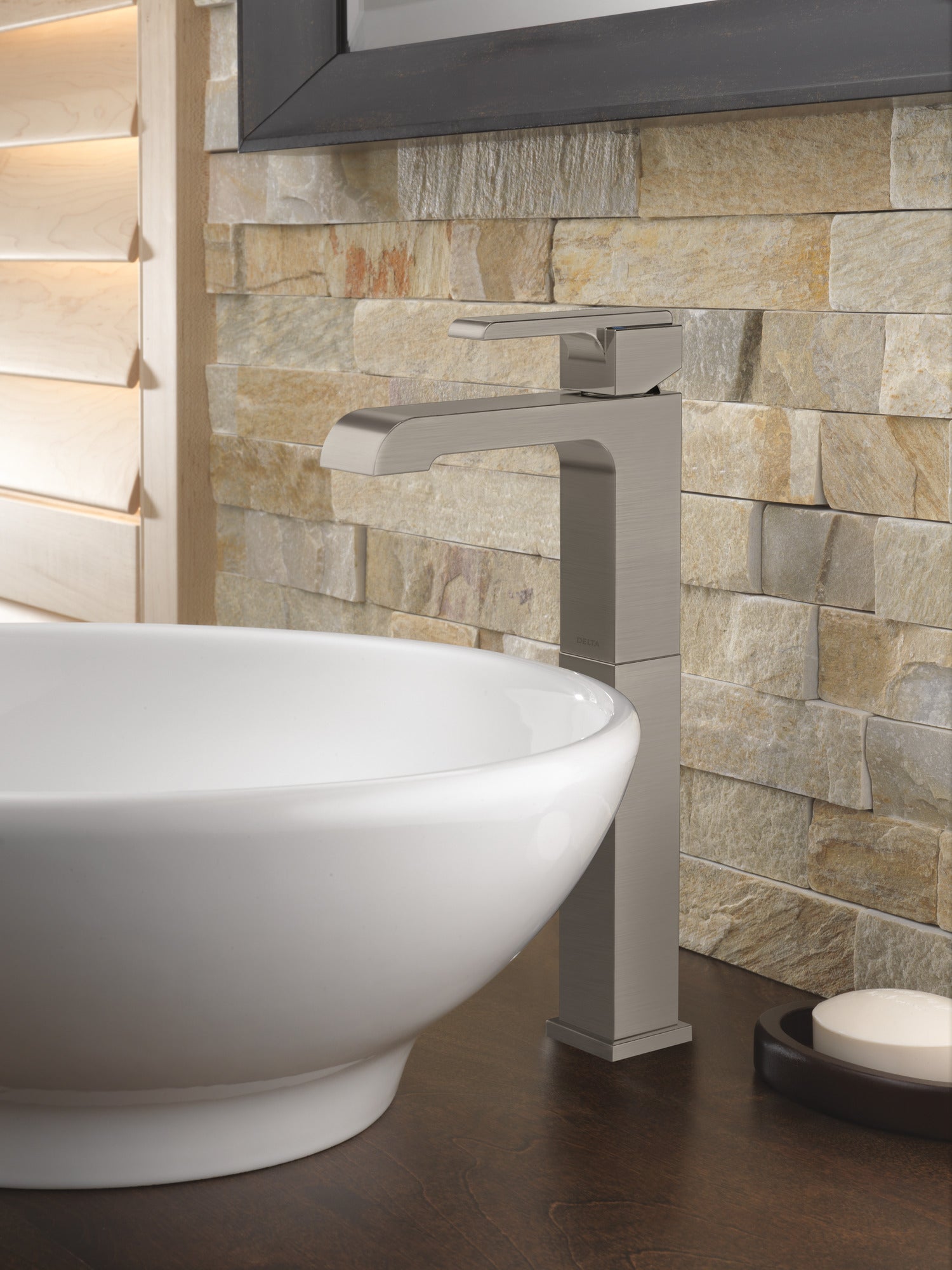 stainless bathroom faucet