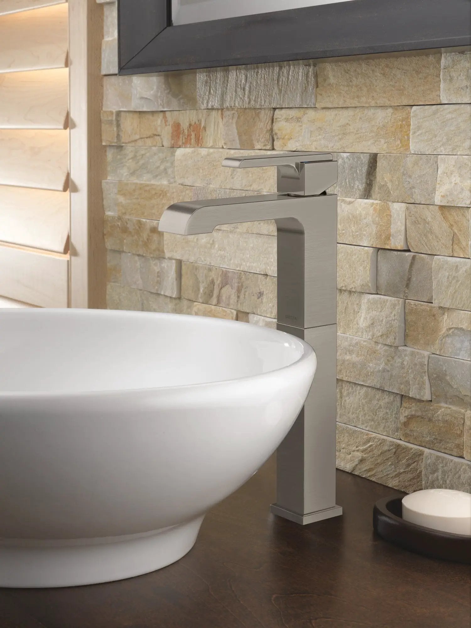 stainless bathroom faucet