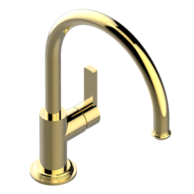 THG Paris West Coast with Guilloché Decor Single Hole Kitchen Faucet with Swivel Spout by THG Paris