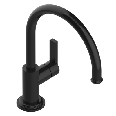 THG Paris West Coast Black Onyx Single Hole Mixer with Swivel and Side Spray