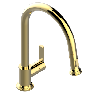 THG Paris West Coast Black Onyx Single Hole Pull Out Kitchen Faucet by THG Paris
