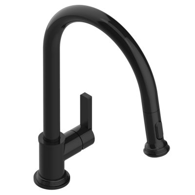 THG Paris West Coast Black Onyx Single Hole Pull Out Kitchen Faucet by THG Paris