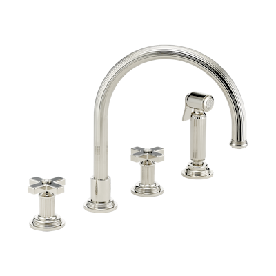 THG Paris Grand Central Black Onyx Three Hole Kitchen Faucet with Side Spray by THG Paris