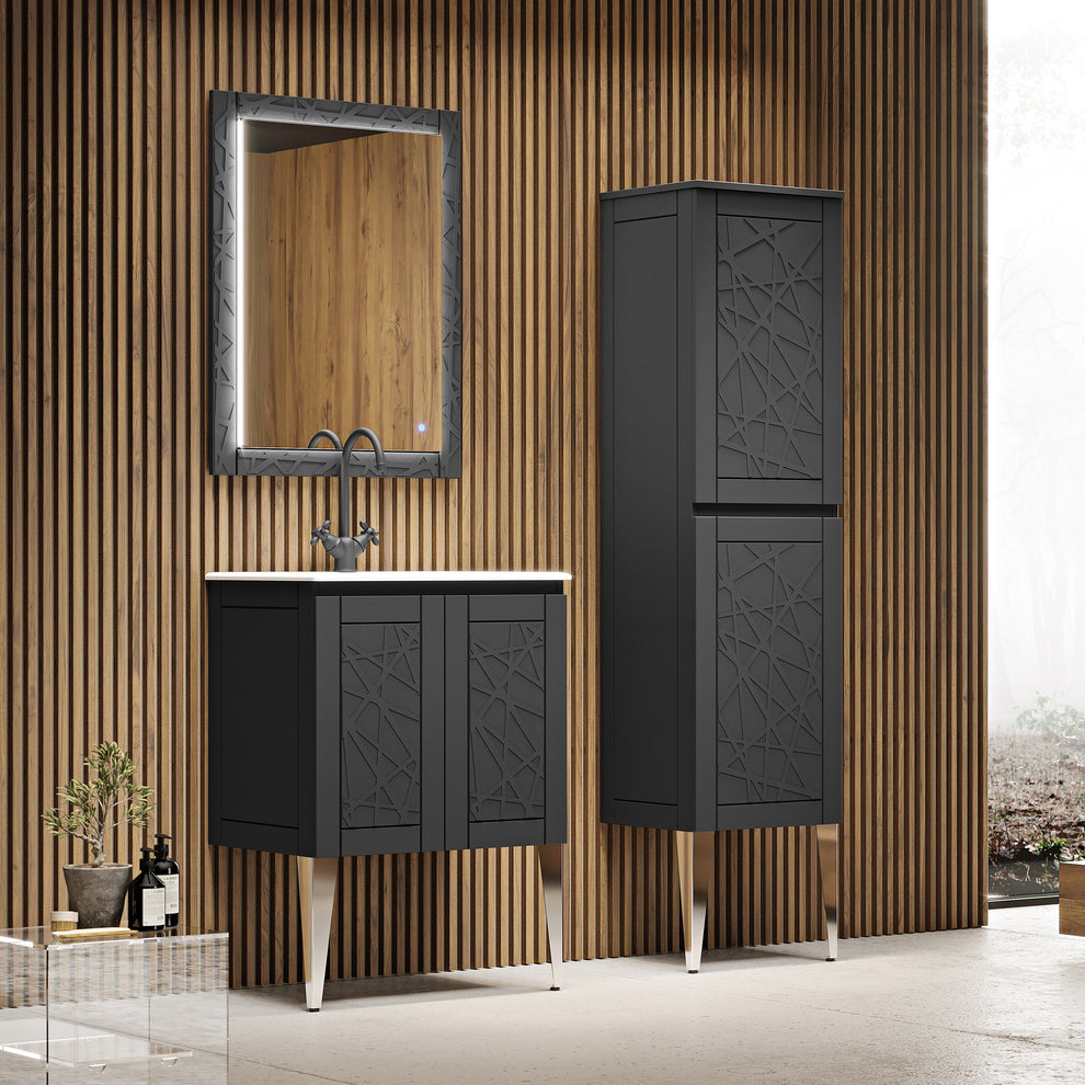 graphite linen cabinet