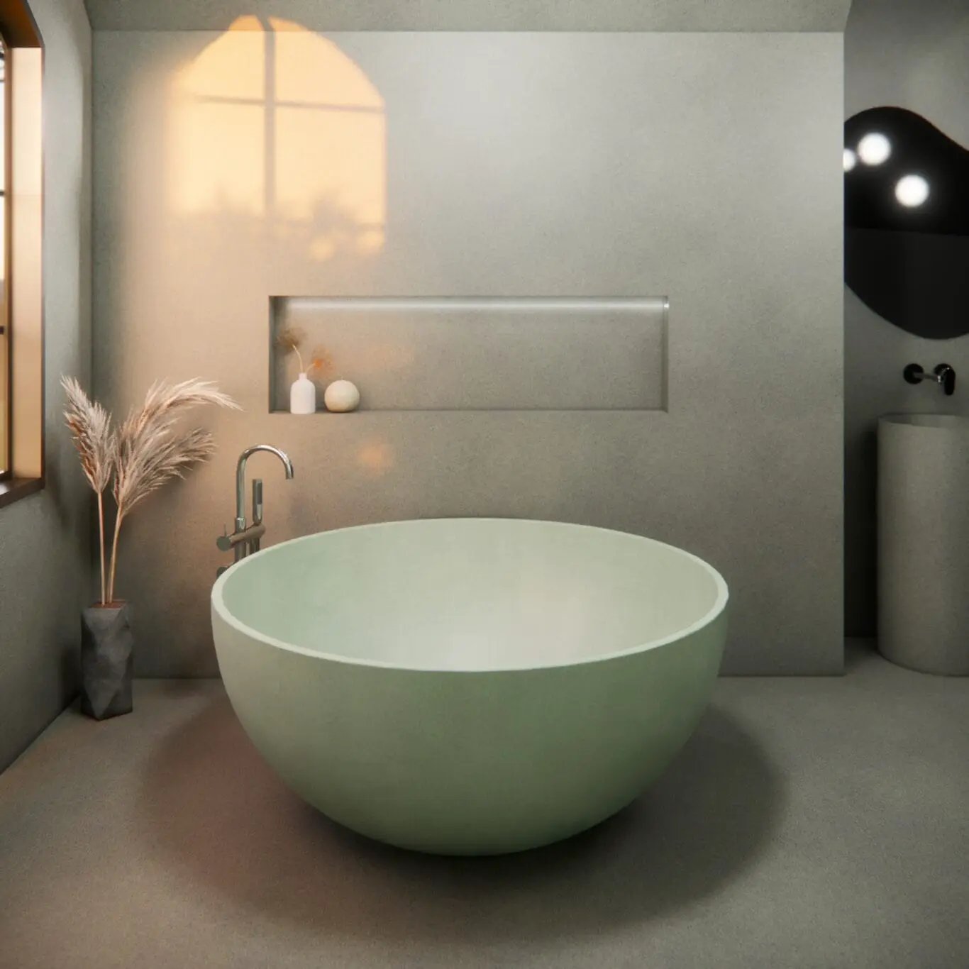 Balux Kopa 55 Concrete Freestanding Bathtub by Balux
