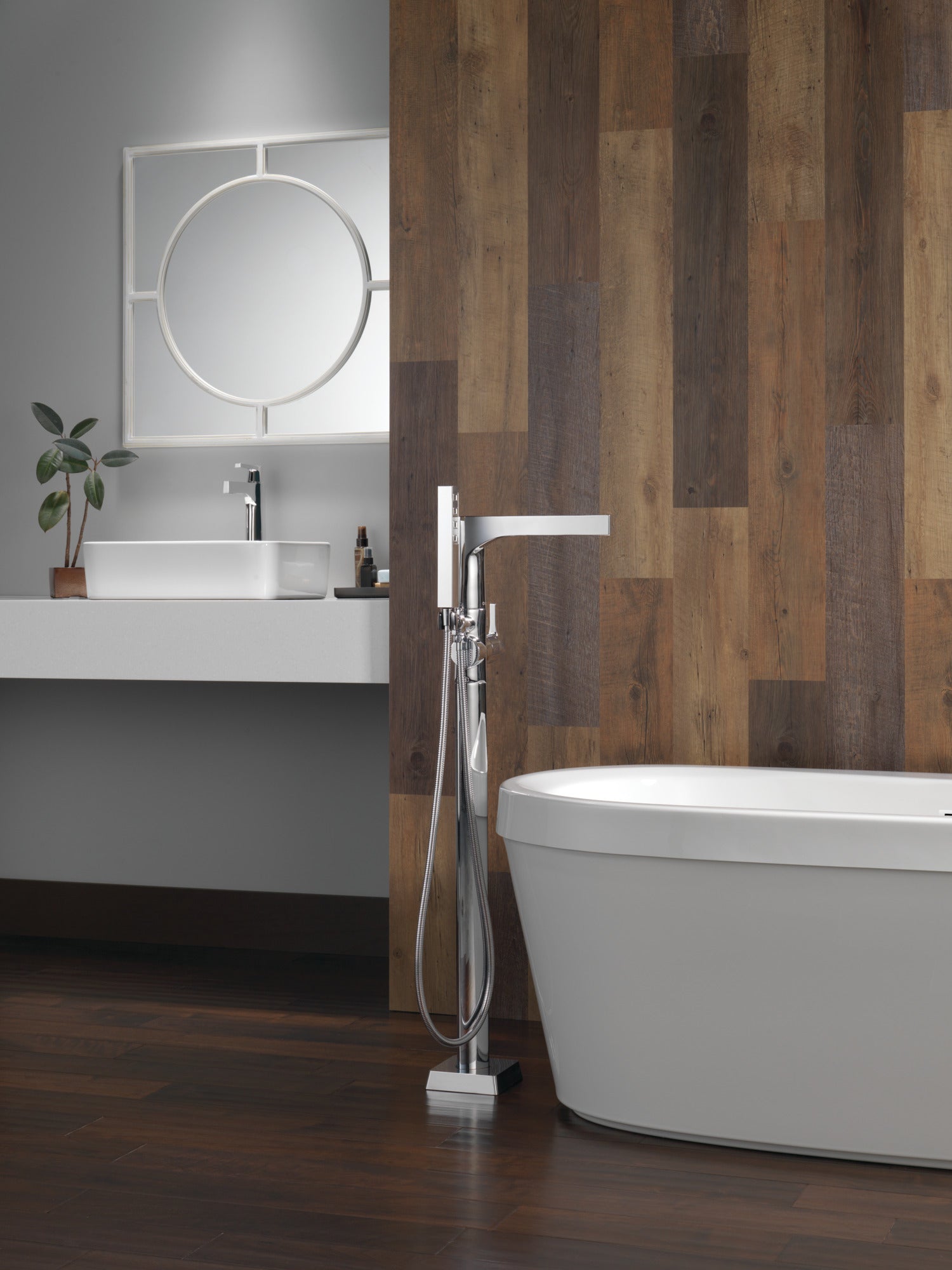 chrome bathroom faucet