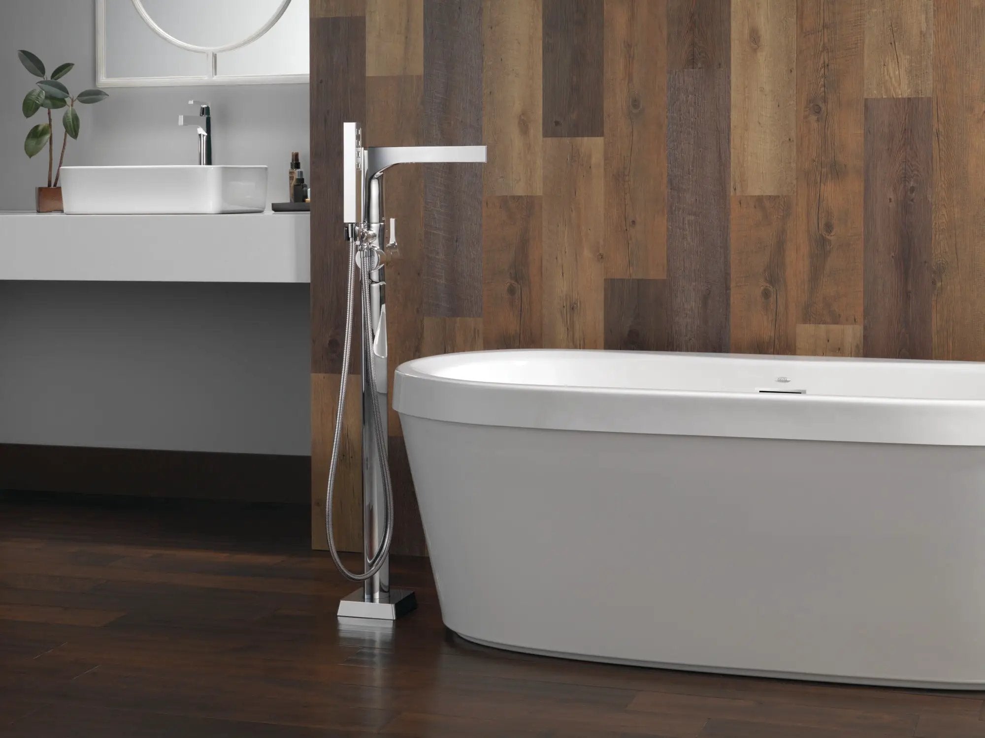 chrome bathroom faucet