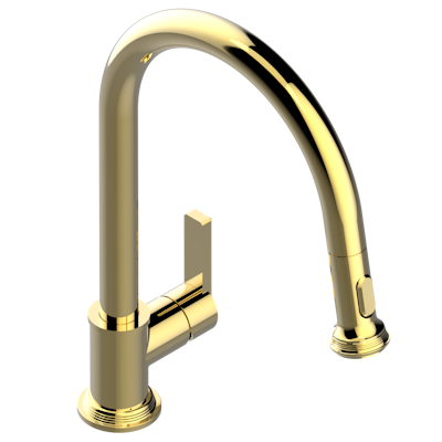 THG Paris West Coast White Onyx Single Hole Pull Out Kitchen Faucet by THG Paris