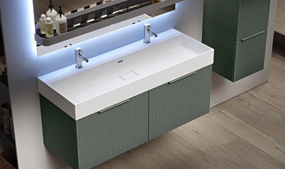 green matte vanity