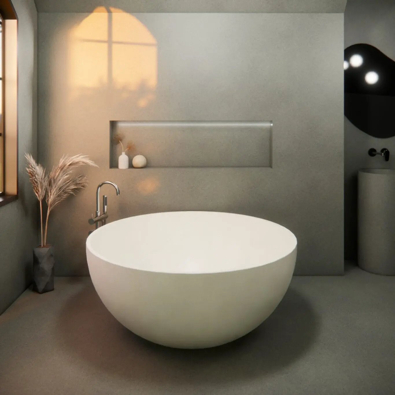 Balux Kopa 55 Concrete Freestanding Bathtub by Balux