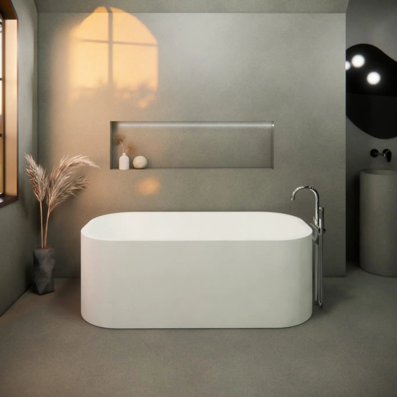 Balux Tofino Concrete Freestanding Bathtub by Balux