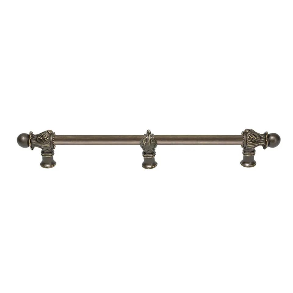 Carpe Diem Acanthus II Romanesque Style Long Pull and Center Brace - 1/2" Smooth Bar by Carpe Diem