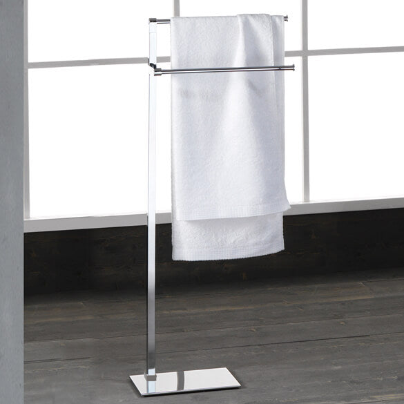 polished chrome towel stand