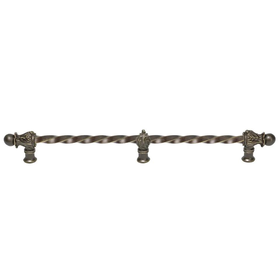 Carpe Diem Acanthus II Romanesque Style Long Pull and Center Brace - 1/2" Twist Bar by Carpe Diem