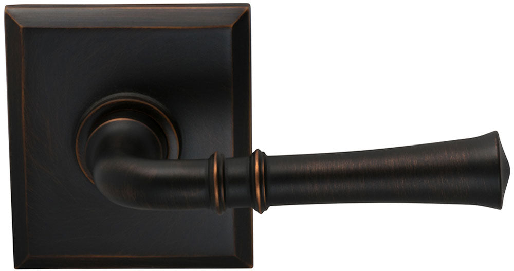 Omnia Prodigy Interior Traditional Lever Latchset with Rectangular Rose by Omnia