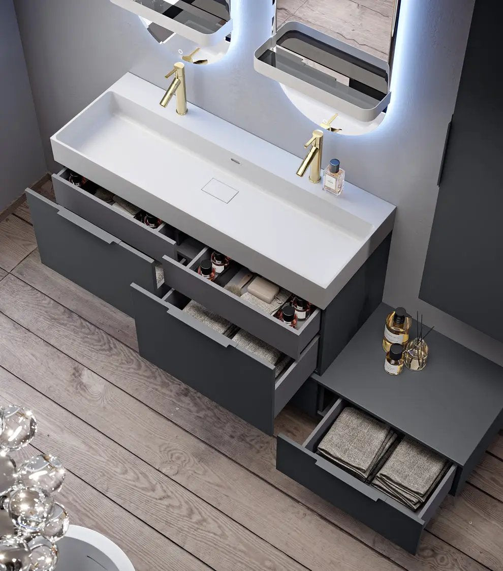 grey matte vanity