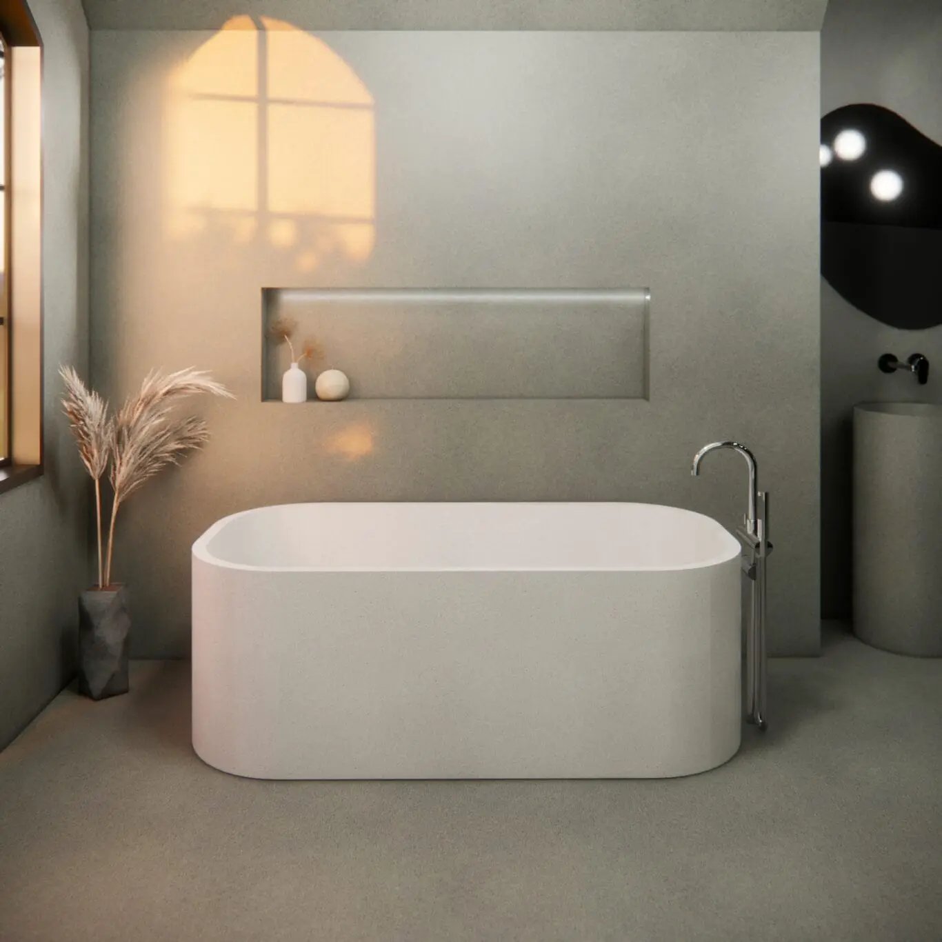 Balux Tofino Concrete Freestanding Bathtub by Balux