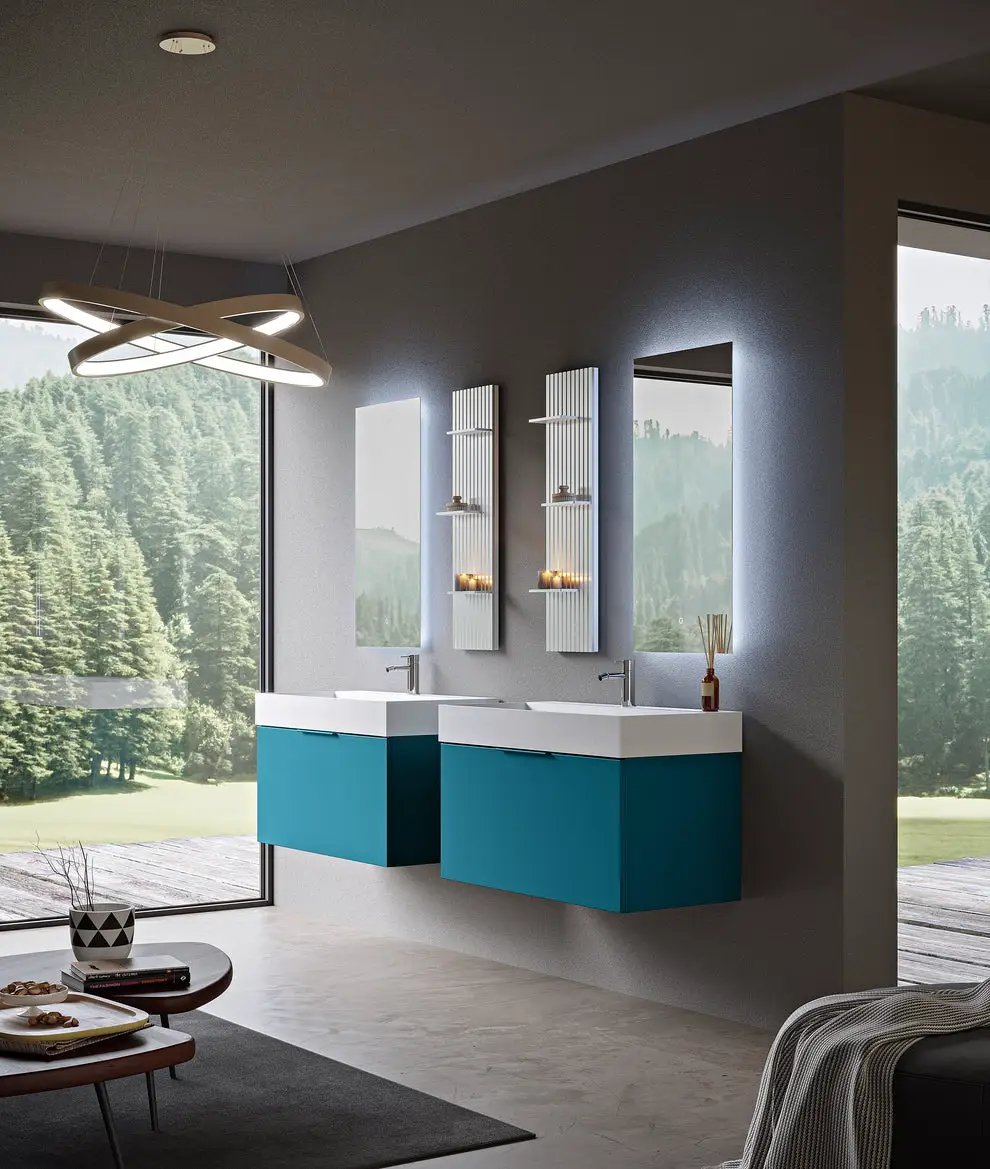 petrol blue vanity