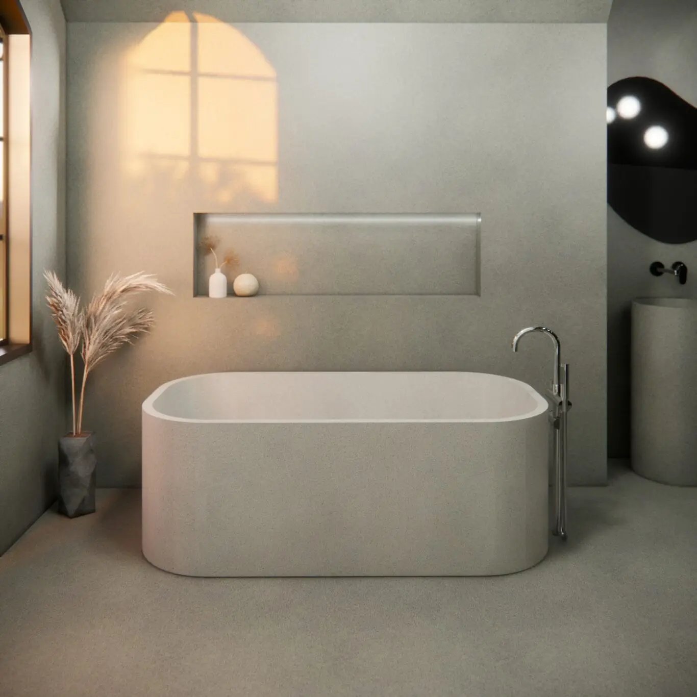 Balux Tofino Concrete Freestanding Bathtub by Balux