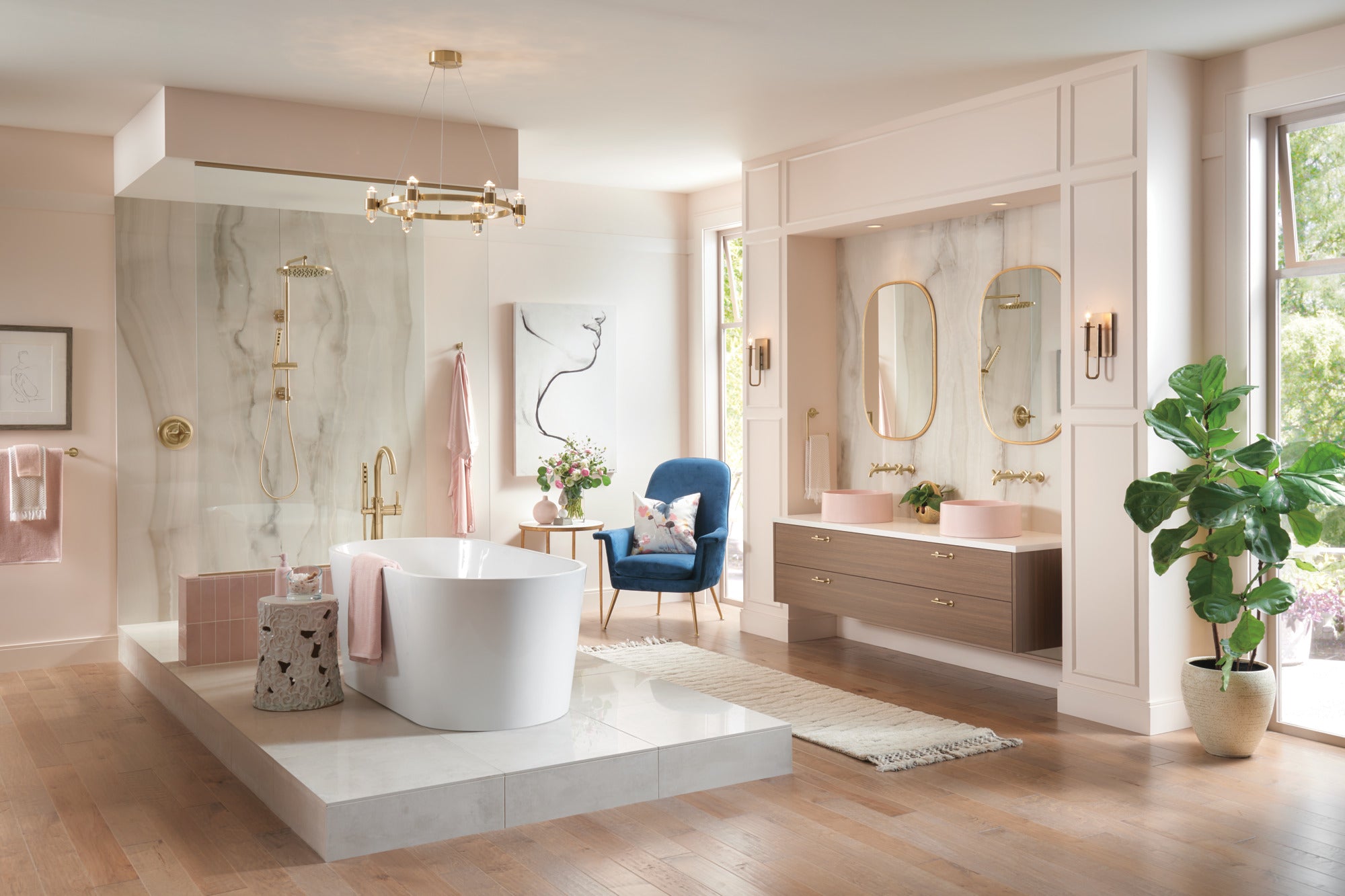 luxe gold shower column