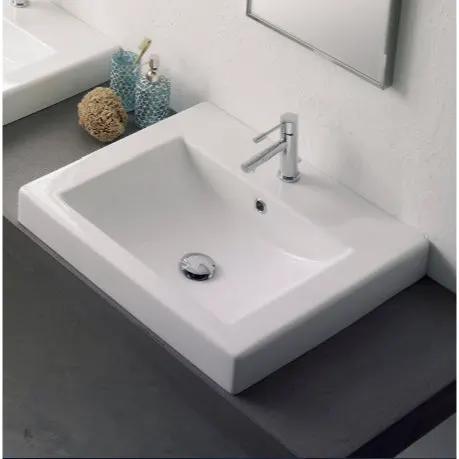 Nameeks Scarabeo 20-1/8" Ceramic Drop In Bathroom Sink - Includes Overflow by Nameeks