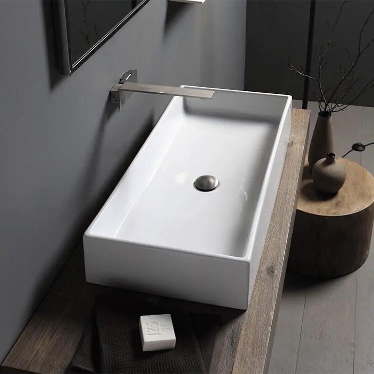 white bathroom sink