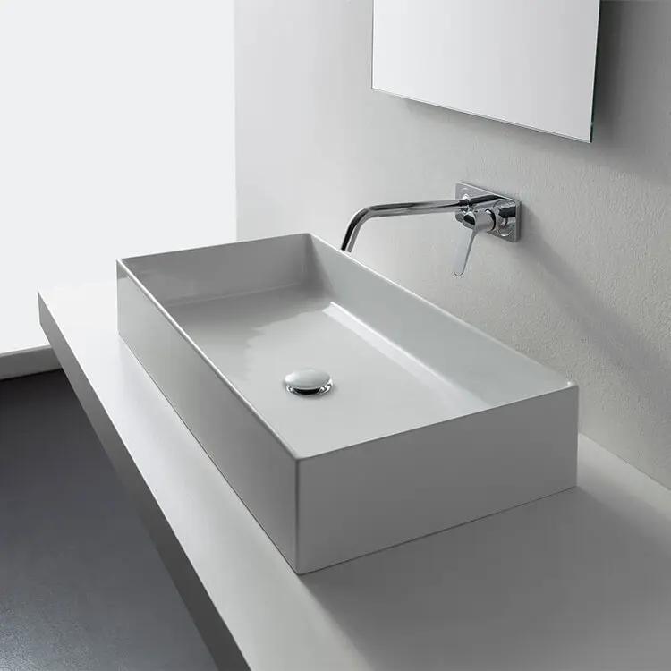 white bathroom sink