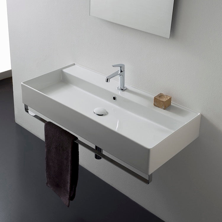 Nameeks Scarabeo 39-2/5" Ceramic Wall Mount Bathroom Sink - Includes Overflow by Nameeks