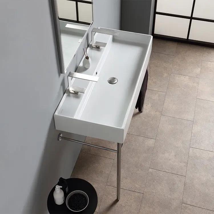 white bathroom sink