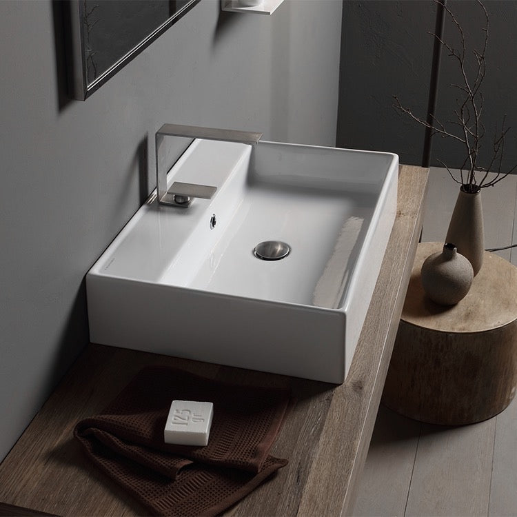 white bathroom sink