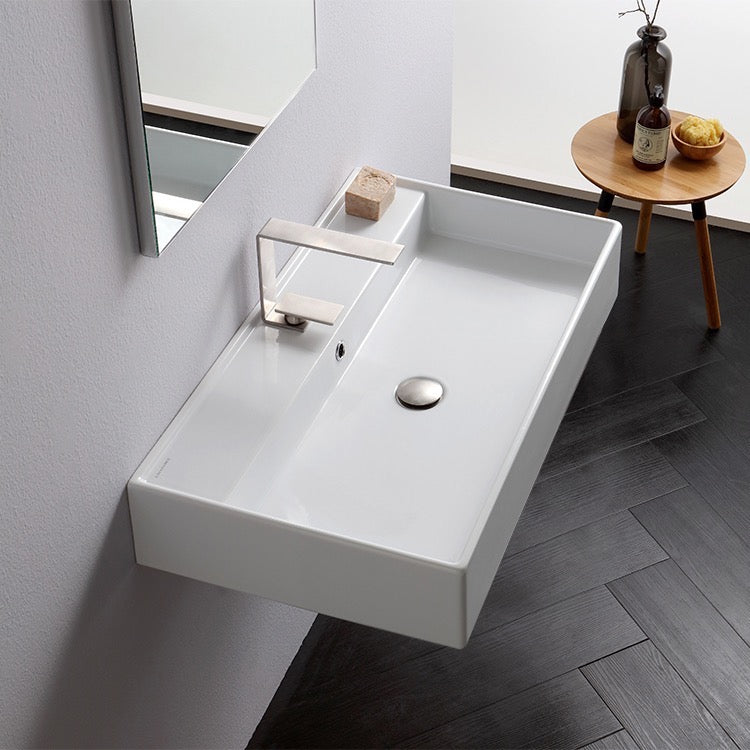 white bathroom sink