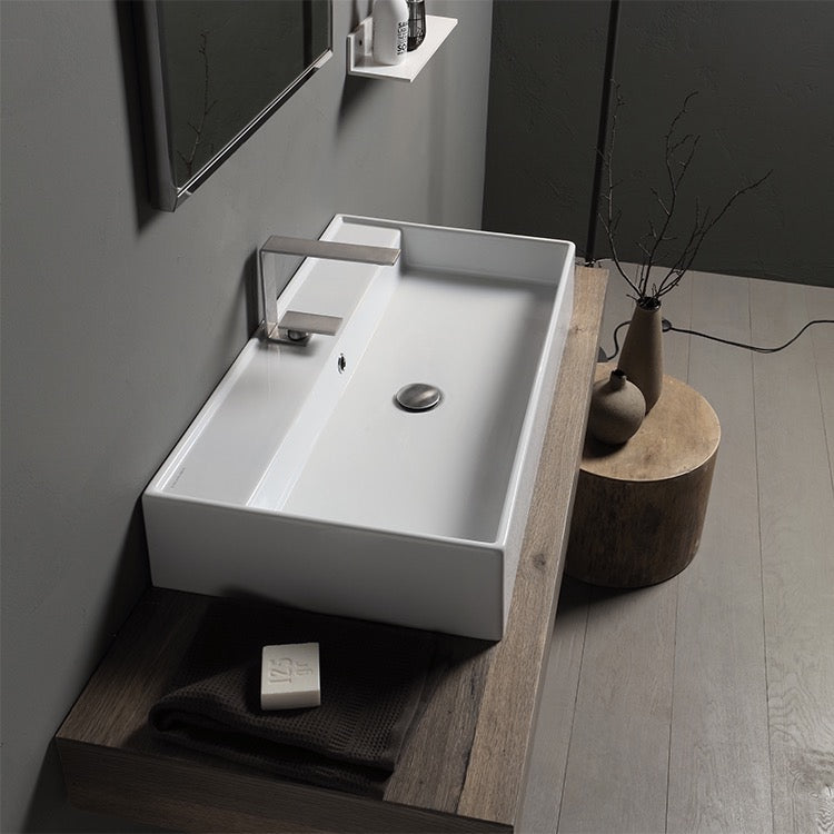white bathroom sink
